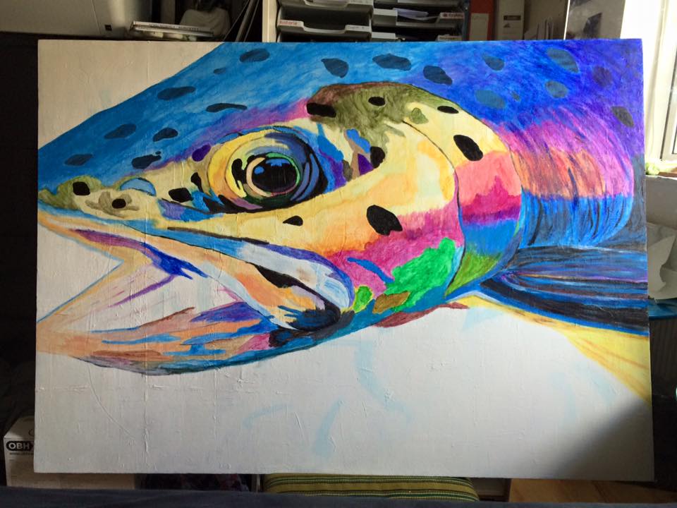 Maleri colorful trout